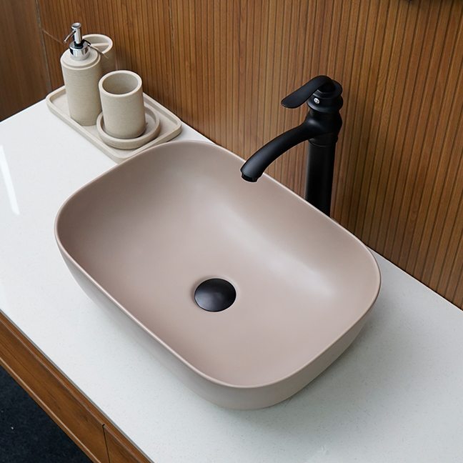 Designer Table Top Basin (18 x 13 x 6 In),BTT-11253, Beige