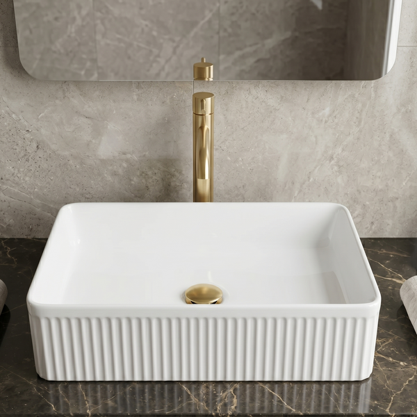 BASSINO Nordic Matte White Tabletop Vessel Sink (19 x 15 x 5 Inches)