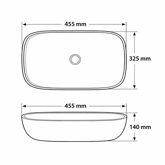 BASSINO Vintage Floral Ceramic Vessel Sink with Gold Rim (18 x 13 x 6 Inches)