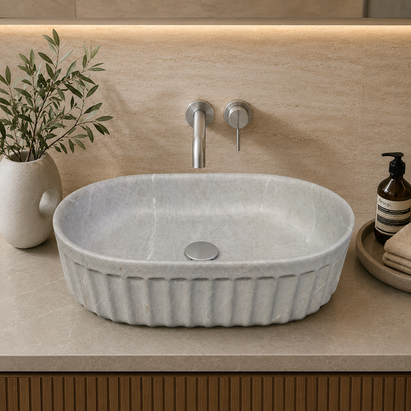 Premium Designer Table top/Counter top Wash Basin/Vessel sink (22x14x6 In) Marble8