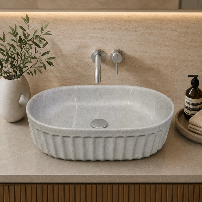 Premium Designer Table top/Counter top Wash Basin/Vessel sink (22x14x6 In) Marble8