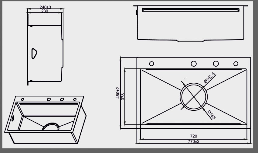 BASSINO Waterfall Kitchen Sink Nano Stainless Steel Single Bowl Black Color 30x19 Inches 304 With Pull-Out And Waterfall Faucet