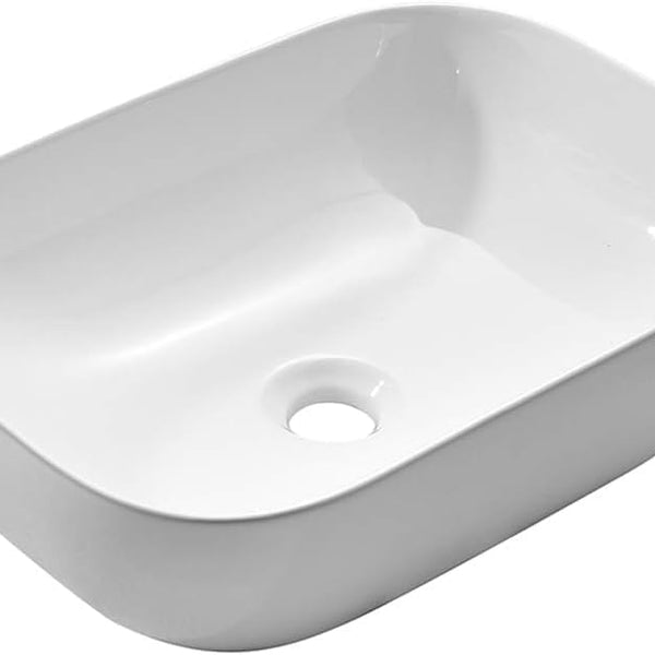 Premium White Table top/Counter top Wash Basin/Vessel sink (18x13x5.5 In) BTT-W52