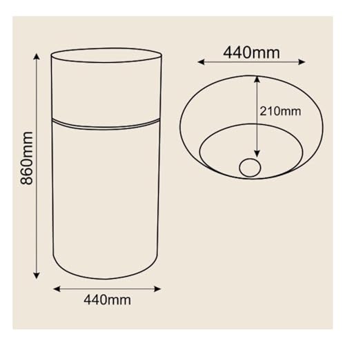 Bassino Artificial Stone Pedestal Free Standing Wash Basin For Living Room and Bathroom (440X440X860 MM, IVORY & BROWN) BPB-626