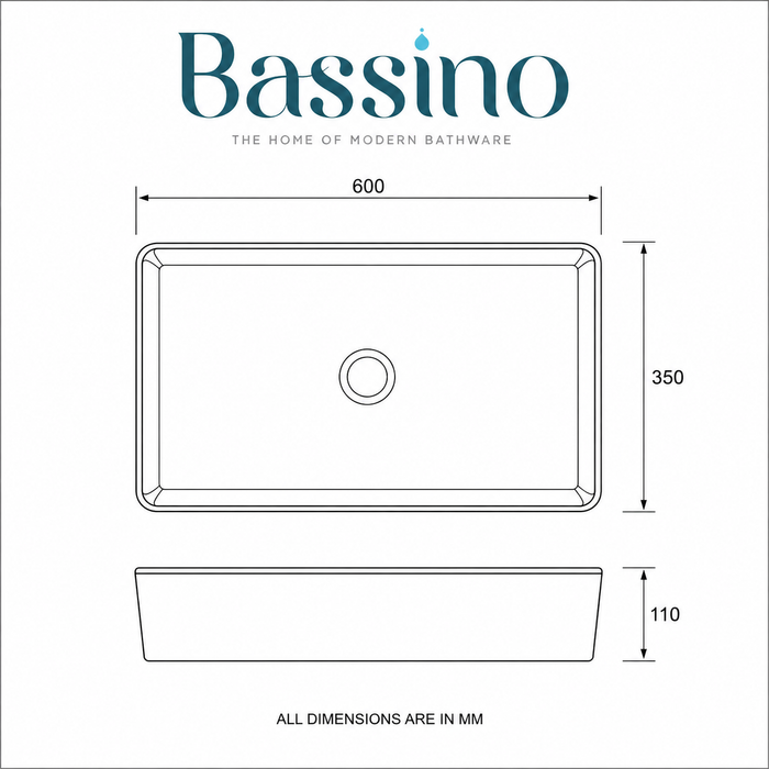 Bassino 24" Green Rectangular Countertop Wash Basin – Modern Luxury Ceramic Vessel Sink (23.6" x 13.8" x 4.3")