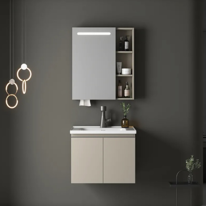 Premium Bathroom Vanity Set (Main Cabinet + LED Mirror Cabinet)