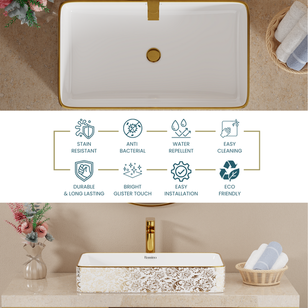 Premium Designer Table top Wash Basin (24x14x4.5 In) BTT-1214
