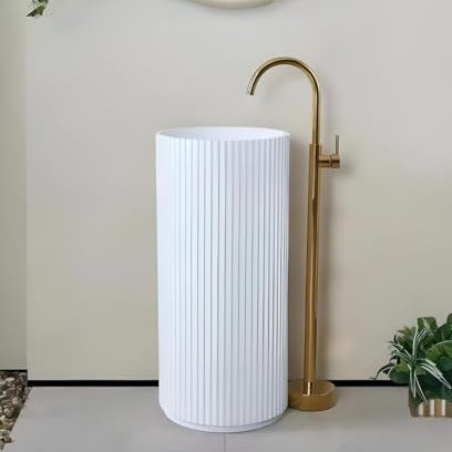 Artificial Stone Pedestal Wash Basin,BPB-616,size-16x16x35 Inch