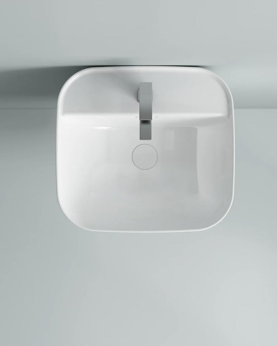 Ceramic Wall Mount Half Pedestal Wash Basin,BPB-755,size-17x18x16 Inch