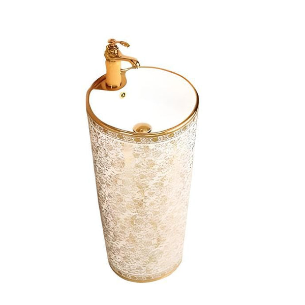Ceramic Pedestal Wash Basin,BPB-514,size-16x16x34 Inch