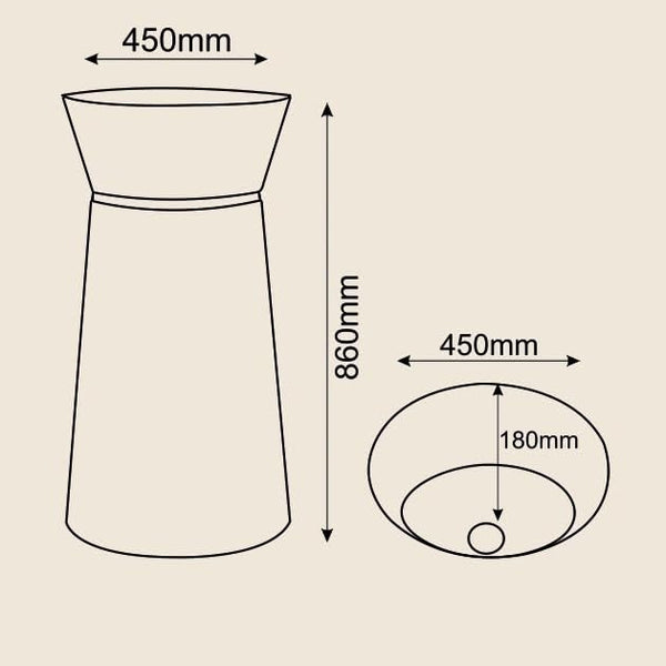 Artificial Stone Pedestal Wash Basin,BPB-615,size-18x18x34 Inch