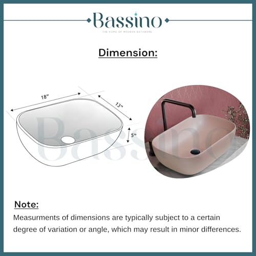 Premium Ceramic Table Top Wash Basin, Peach Pink Finish (18 × 13 × 6 In) BTT-748