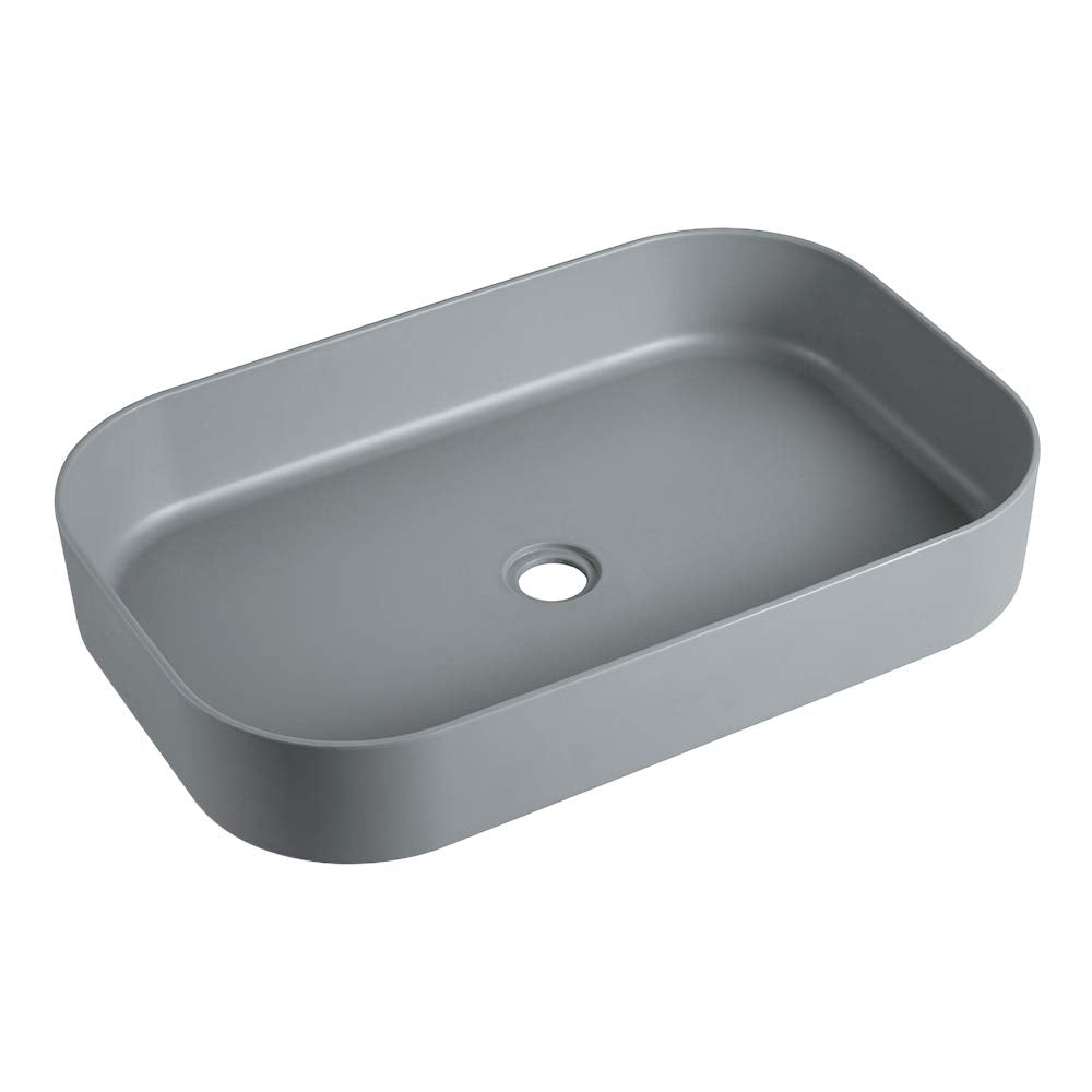 BASSINO Melamine Table Top Wash Basin for Home Matt Grey (600X400X110mm)