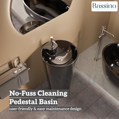 Ceramic Pedestal Wash Basin,BPB-655,size-18x18x32 Inch