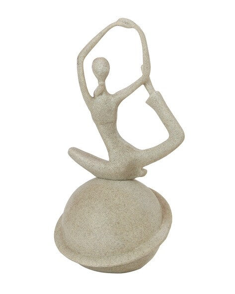 Modern Yoga Pose Sculpture on Planetary Orb 11 Inch (BSP-8050)