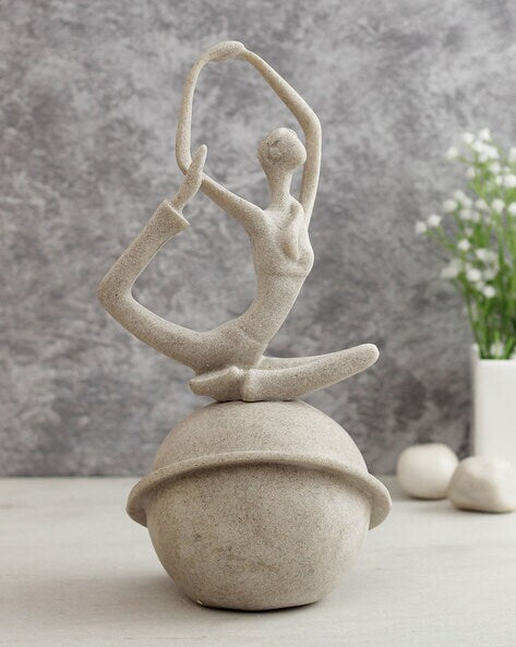 Modern Yoga Pose Sculpture on Planetary Orb 11 Inch (BSP-8050)