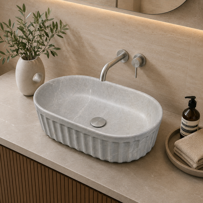 Premium Designer Table top/Counter top Wash Basin/Vessel sink (22x14x6 In) Marble8