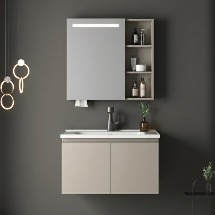 Premium Bathroom Vanity Set (Main Cabinet + LED Mirror Cabinet)