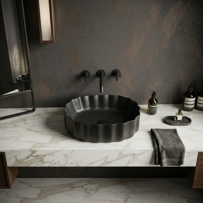 Premium Designer Table top Wash Basin (20x15x5.5 In) Black Matt
