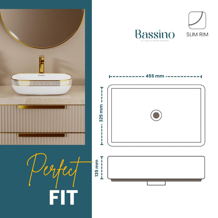 Premium Designer Table top/Counter top Wash Basin/Vessel sink (18x13x5.5 In) BTT-0194-IN