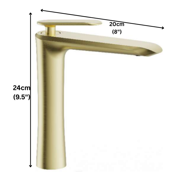 BASSINO Premium Tall Basin Mixer Faucet (Hot & Cold) | Brass Body | Deck Mounted | Luxury Finish – 5 Years Warranty