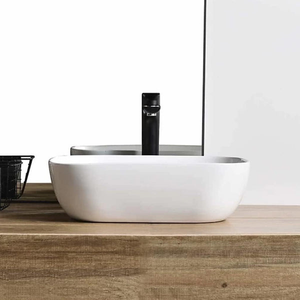 Premium White Table top/Counter top Wash Basin/Vessel sink (18x13x5.5 In) BTT-W52