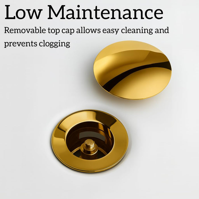 5" Gold Glossy Brass Pop Up Full Thread Waste Coupling 32 MM