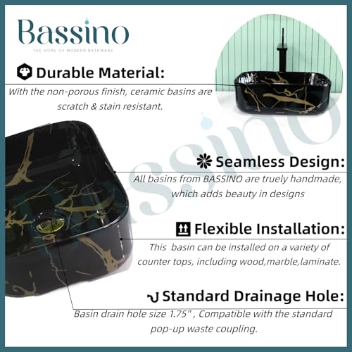 Premium Designer Table top/Counter top Wash Basin/Vessel sink (16x12x6 In) BTT-11232-IN