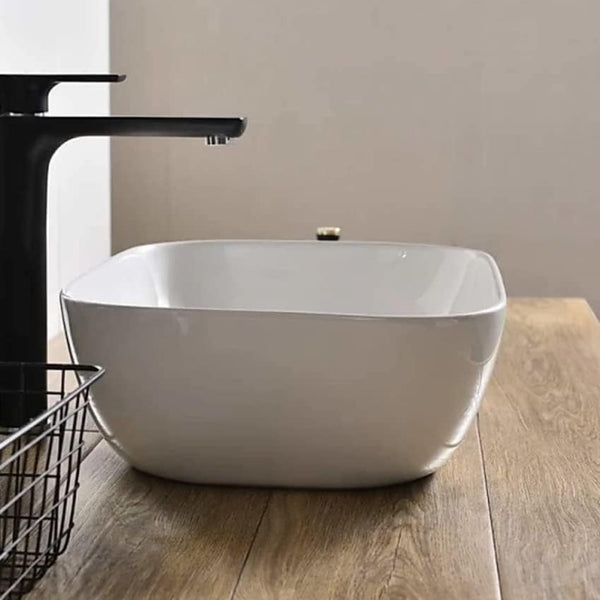 Premium White Table top/Counter top Wash Basin/Vessel sink (18x13x5.5 In) BTT-W52
