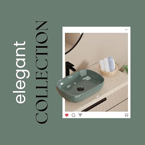 Modern Green Ceramic Table Top Wash Basin (18x13x5.5 In) BTT-11400