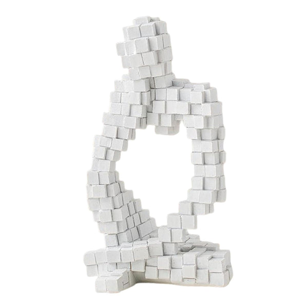 Abstract Geometric Block Human Sculpture – Modern Minimalist Art Piece For Home, Office, Library, Coffee Shop (BSP-8044) L 7 W 10 H 23 CM