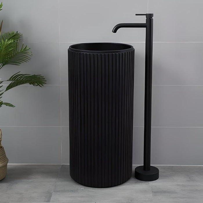 Artificial Stone Pedestal Wash Basin,BPB-617,size-16x16x35 Inch