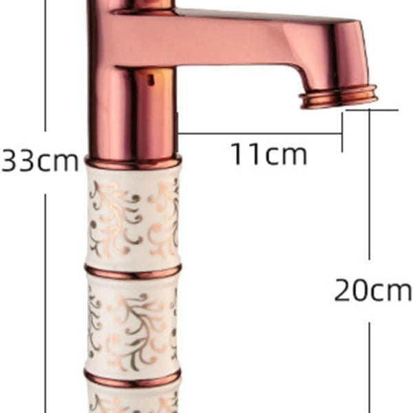 Bassino Basin Mixer Tap Hot and Cold Tall Body Faucet/Tap for Wash Basin, Sink/Wash Basin Mixer Faucet/Golden Pillar tap for Basin/Tap for Bathroom, Kitchen & Livingroom - Rosegold (Long Body)