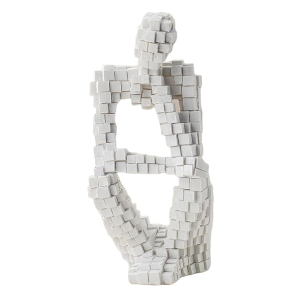 Abstract Geometric Block Human Sculpture – Modern Minimalist Art Piece For Home, Office, Library, Coffee Shop (BSP-8046) L 7 W 10 H 23 CM