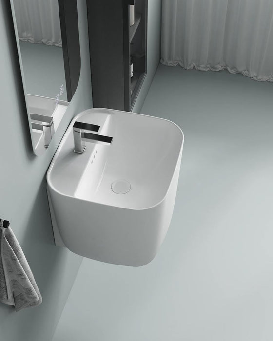 Ceramic Wall Mount Half Pedestal Wash Basin,BPB-755,size-17x18x16 Inch