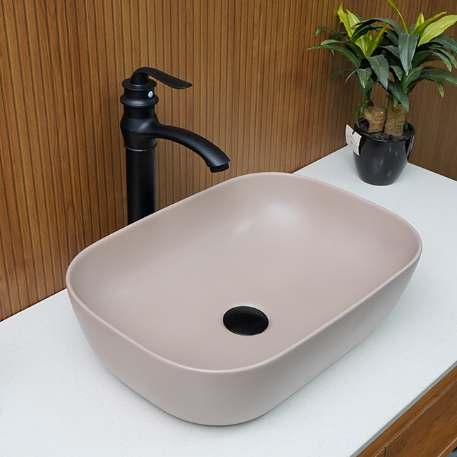 Designer Table Top Basin (18 x 13 x 6 In),BTT-11253, Beige