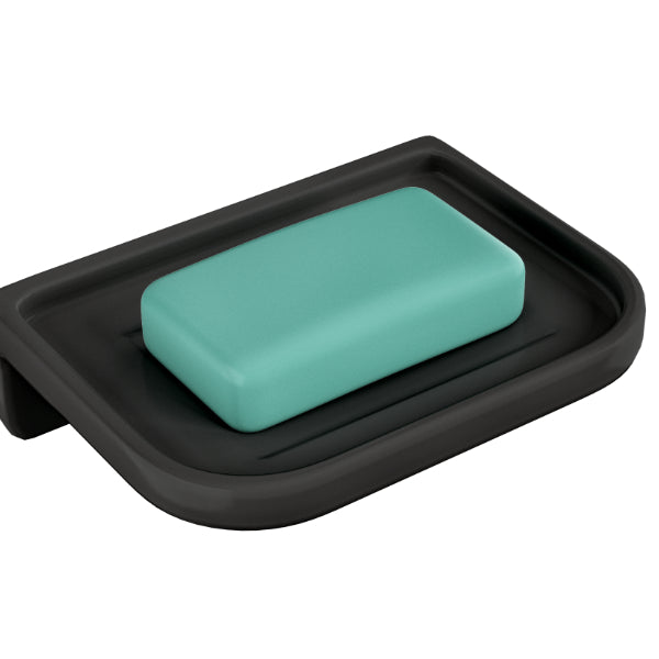 Bassino Bathroom Single Soap Dish-Glossy Black