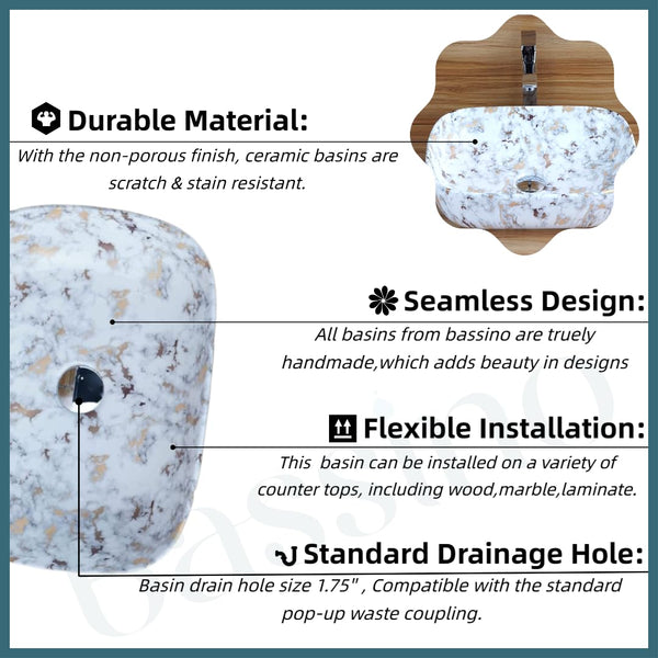 Premium Designer Table top/Counter top Wash Basin/Vessel sink (18x13x5.5 In) BTT-1008-IN