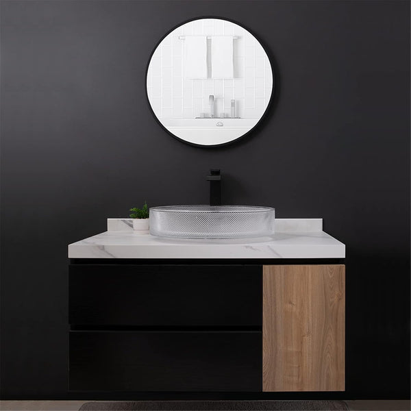 Bassino Stylish Modern Transparent Glass Table-top Basin, (20x15x5 inch) Clear
