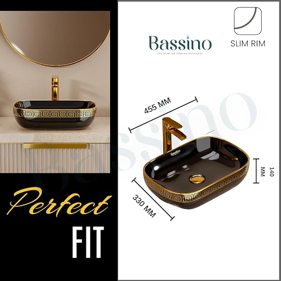 Premium Designer Table top Wash Basin (18x13x5.5 In) BTT-0195-IN
