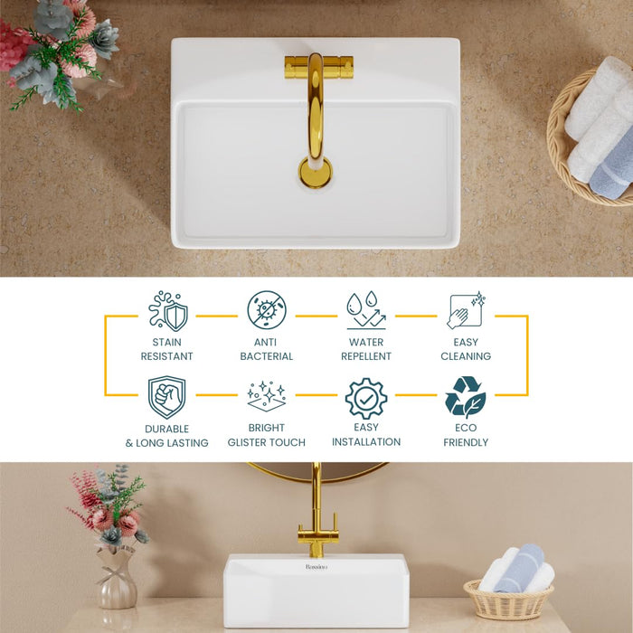 Designer Table Top Basin/Wall-Mounted (18x13x5 In) BTT-W56
