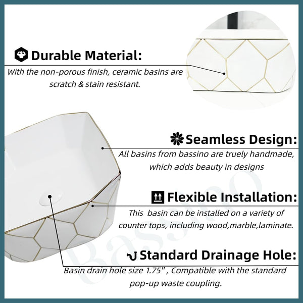 Premium Designer Table top/Counter top Wash Basin/Vessel sink (20x14x6 In) BTT-1313