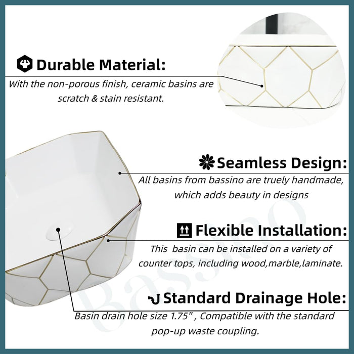 Premium Designer Table top/Counter top Wash Basin/Vessel sink (20x14x6 In) BTT-1313