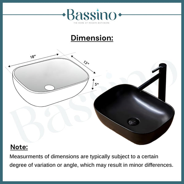 Premium Designer Table top/Counter top Wash Basin/Vessel sink (18x13x5.5 In) BTT-783-IN