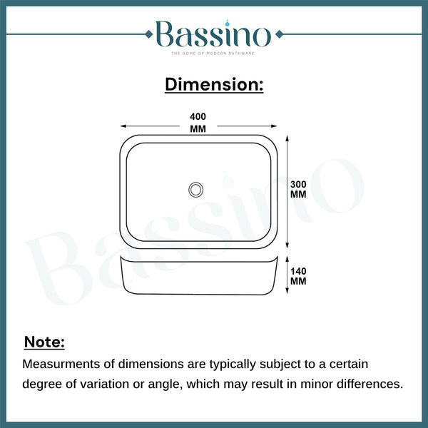 Premium Designer Table top Wash Basin (16x12x6 In) BTT-846-IN