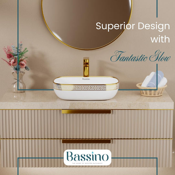 Premium Designer Table Top Wash Basin (18x13x5.5 In) BTT-0194-IN