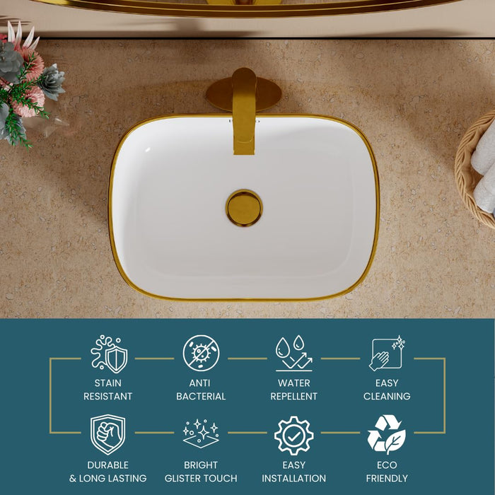 Premium Designer Table top/Counter top Wash Basin/Vessel sink (18x13x5.5 In) BTT-0194-IN