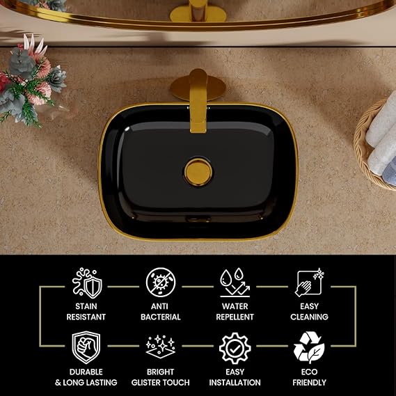 Premium Designer Table top Wash Basin (18x13x5.5 In) BTT-0195-IN