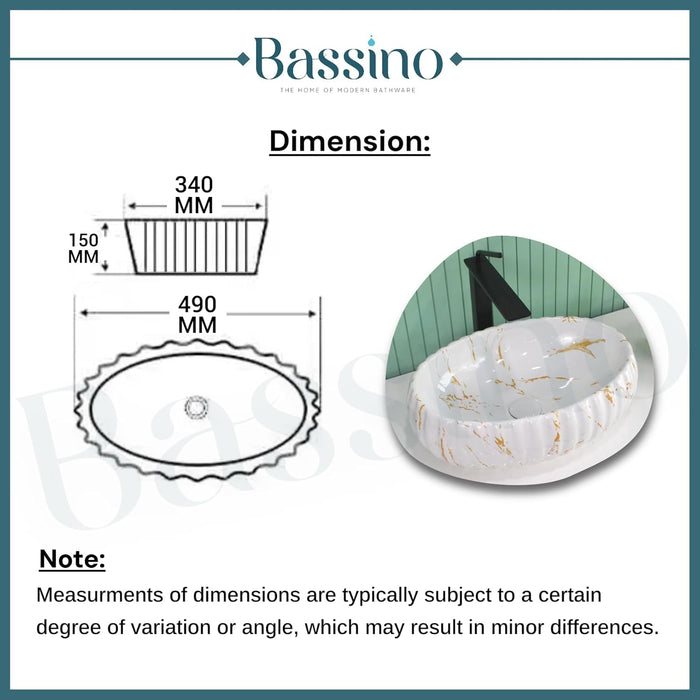 Designer Table Top Basin (19x13x6 Inch) BTT-11236-IN