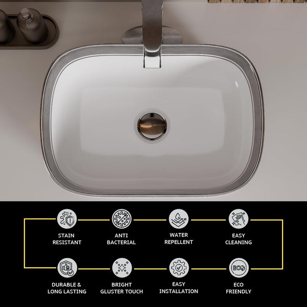 Premium Designer Table top/Counter top Wash Basin/Vessel sink (18x13x5.5 In) BTT-1108